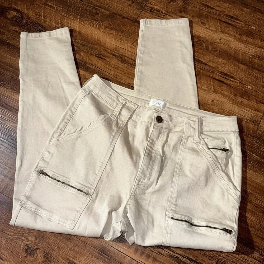 Joie Khaki‎ Zipper Cuffs Cargo Skinny Jeans Women's Size 14
